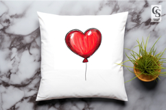 Hand Drawn Heart Balloon Illustration Clipart Sublimation PN Product Image 3
