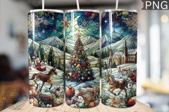 Watercolor Christmas Tumbler Wrap - High Quality 300 Dpi Product Image 1