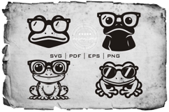 Cool Frog with Sunglasses Vector Silhouette Product Image 5