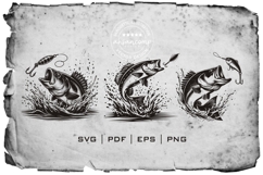 Predator Fish Silhouette Designs with Lure Product Image 2