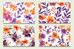 Purple Orange Watercolor Floral Cutting Boards sublimation D Product Image 2