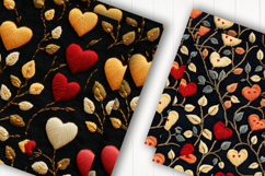 Heart and Leaf Seamless Digital Paper Product Image 2