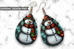 Stained Glass Christmas Snowman flowers Earrings Bundle Product Image 3
