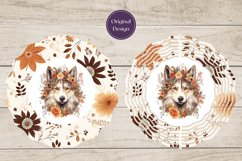 Watercolor Dog Wind Spinner Design, Dog Sublimation Design Product Image 2