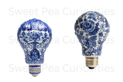 Blue Toile, Ephemera, PNG, Clipart, Junk Journal, flowers Product Image 2