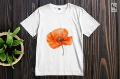Orange Poppy Flower Clipart Sublimation PNG Product Image 2
