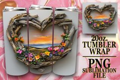 Rustic Charm: Heart Frame Sublimation Product Image 1