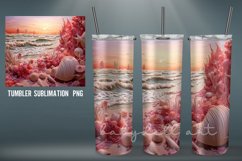 3D Seashell Beach Tumbler | 3D Tumbler Wrap Product Image 2
