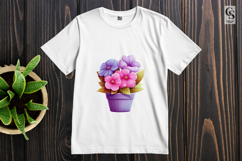 Purple Flower Pot Clipart Sublimation PNG Product Image 2