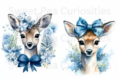 Christmas, Deer, Ephemera, PNG, watercolor, Clipart Product Image 2