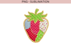 Patchwork strawberry png design for T-shirts Product Image 2