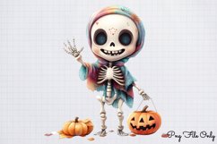Pastel Halloween Skeleton Clipart Bundle PNG Product Image 3