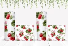 Watercolor Raspberry Tumbler Wrap, Berries Tumbler Template Product Image 2