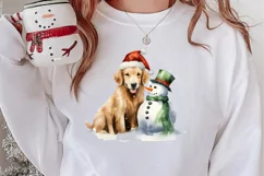 Pets Love Christmas Watercolor Clipart, Christmas PNG Product Image 2