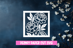 6 Peony Flower Paper Cut SVG Design Product Image 3