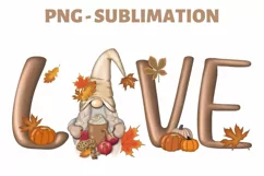 Sublimation Designs | Love Gnome | Fall Png | Garden Gnome Product Image 1