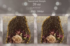 Glitter Flowers Tumbler Seamless Wrap Sublimation Product Image 2