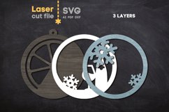 Wine Christmas Ornament SVG laser cut file for Glowforge Product Image 3