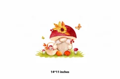 Watercolor autumn gnome mushroom, autumn gnome, Autumn Product Image 3