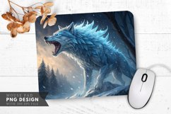 Ice Wolf Blizzard Mouse Pad PNG Design Product Image 1