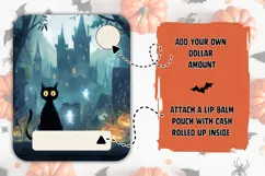 Spooky Halloween Castle Money Card, Black Cat Money Card Product Image 2