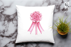 Pink Rosette Ribbon Clipart Sublimation PNG Product Image 2