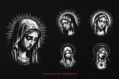 10 Bundle Dark Art Mother Mary Praying Girl God Skull Tattoo Product Image 3