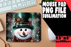 Winter Holiday Snowman Mouse Pad Sublimation Art Product Image 1