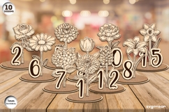 Flowers Table Numbers Bundle | Glowforge | SVG Product Image 2