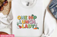 ONE HIP LUNCH LADY PNG, Lunch Lady Sublimation PNG Product Image 1