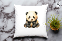 Cute Watercolor Baby Panda Clipart Sublimation PNG Product Image 3