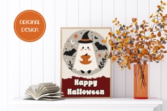 Happy Halloween Greeting Card, Cartoon Ghost Card Design Product Image 2