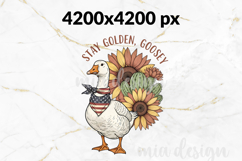 Patriotic Goose PNG Stay Golden Goosey Sunflower Sublimation Product Image 2