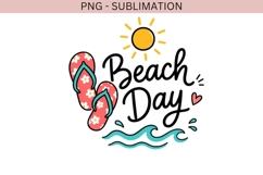 Beach Day PNG | Summer Vacation Design | Flip Flops Clipart Product Image 2