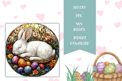 Stained Glass Bunny Coaster Template, Easter Bunny PNG Product Image 2