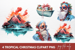 Tropical Christmas Clipart Png Sublimation Product Image 1