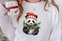 Panda Christmas Sublimation Clipart, Panda Christmas Clipart Product Image 2