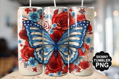 Butterfly Tumbler Wrap for Sublimation - 4th of july Tumbler Product Image 1