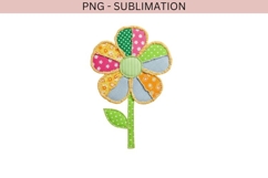 Patchwork flower png design for T-shirts Product Image 2