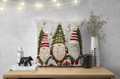 Embroidery Christmas Gnome Pillow Case, Gnome Pillowcase PNG Product Image 2