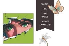 Anime Square Coasters, Anime Girl Square Coaster Template Product Image 2