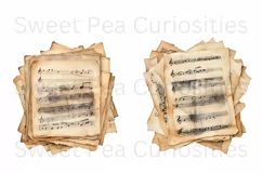 Music Sheets, Ephemera, PNG, Clipart, Watercolor Product Image 2