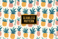 Pineapple Summer Vibes Pattern Digital Paper Product Image 2