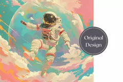 Astronaut Tumbler Design, Space Clouds Tumbler Sublimation Product Image 2