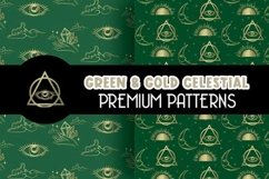 Green Celestial Magical Digital Papers Product Image 2