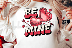 Retro Be Mine Valentines Day Hearts And Arrow Illustration Product Image 2