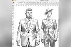 60 Procreate Men in suits Stamp Brushes Product Image 9