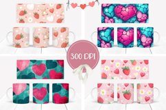 Pink Hearts Mug Designs, Strawberry Mug Wraps Product Image 2