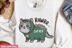 RAWRR catrex PNG, Funny Cat Sublimation PNG Product Image 3