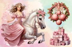 Vintage Pink Christmas Clipart Sublimation, Vintage Pink PNG Product Image 3